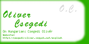 oliver csegedi business card
